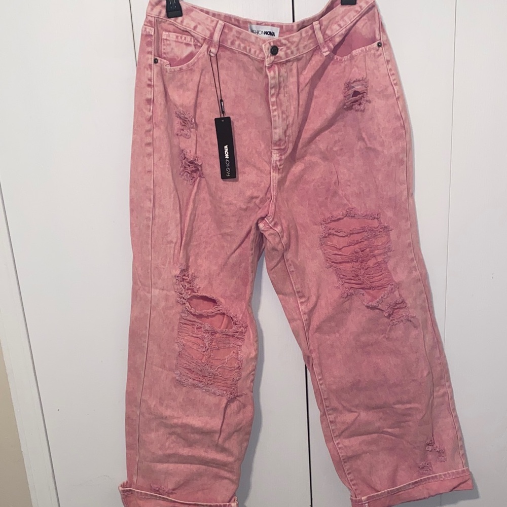 Fashion Nova Lavender “Life is Sweet” Baggy Jeans